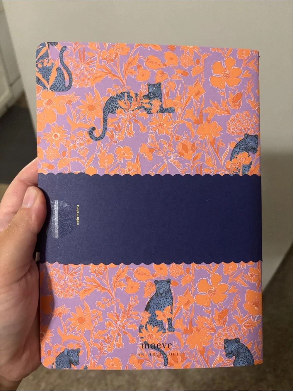 Anthropologie Bird & Floral Notebook — Mustard and Navy